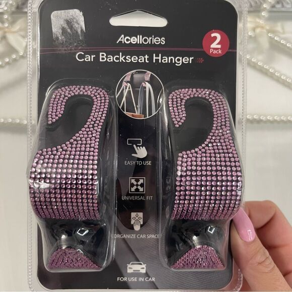 Pink Bedazzled Car Hanging Hooks - Picture 2 of 4